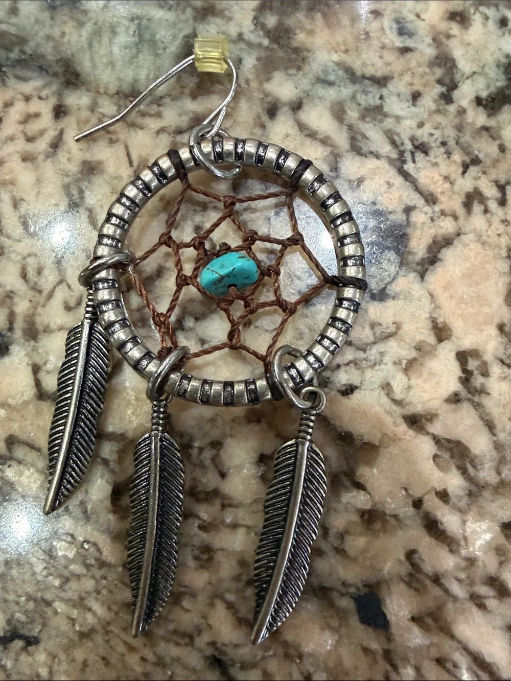 Turquoise Feather Dreamcatcher Earrings - Boho Women Jewelry